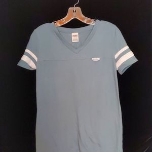 PINK teal v-neck top